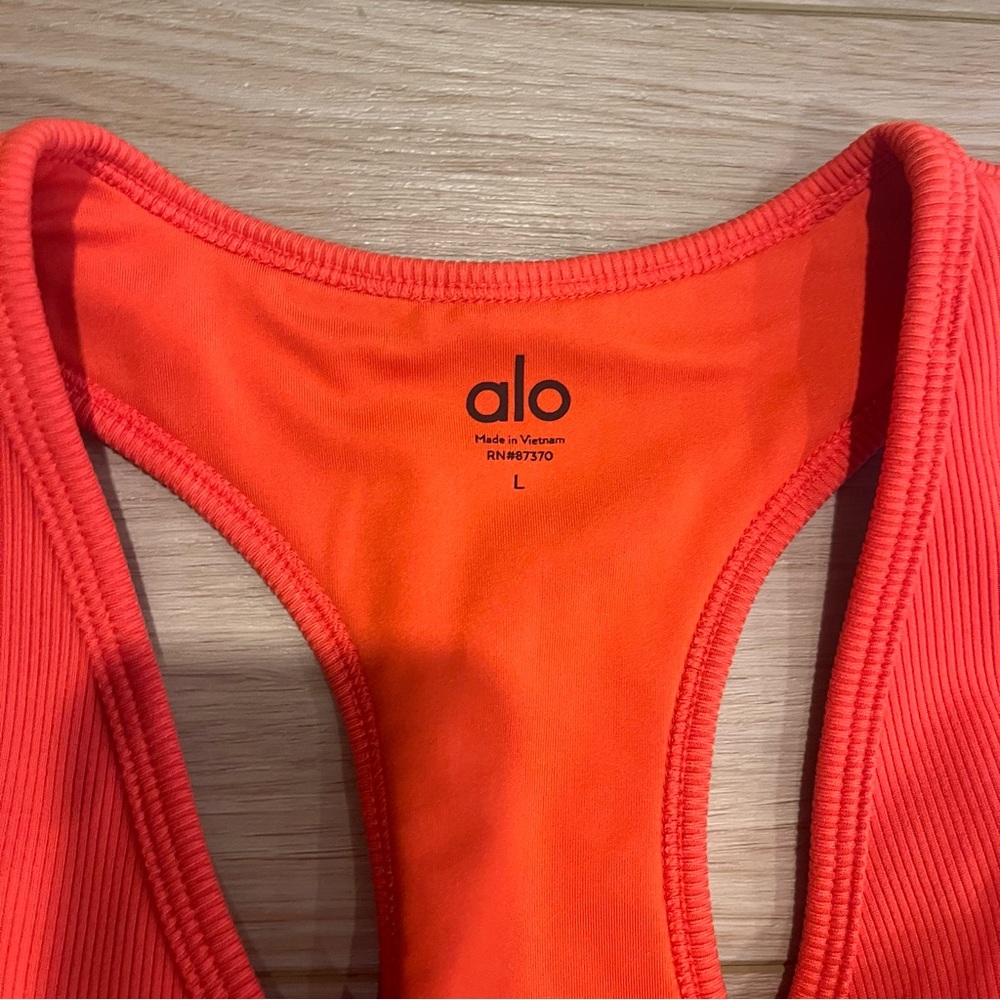 Alo Yoga Ribbed Cropped Racerback Tank - Picture 2 of 3